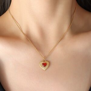 18K Gold Plated Heart Necklace*Dainty Necklace*